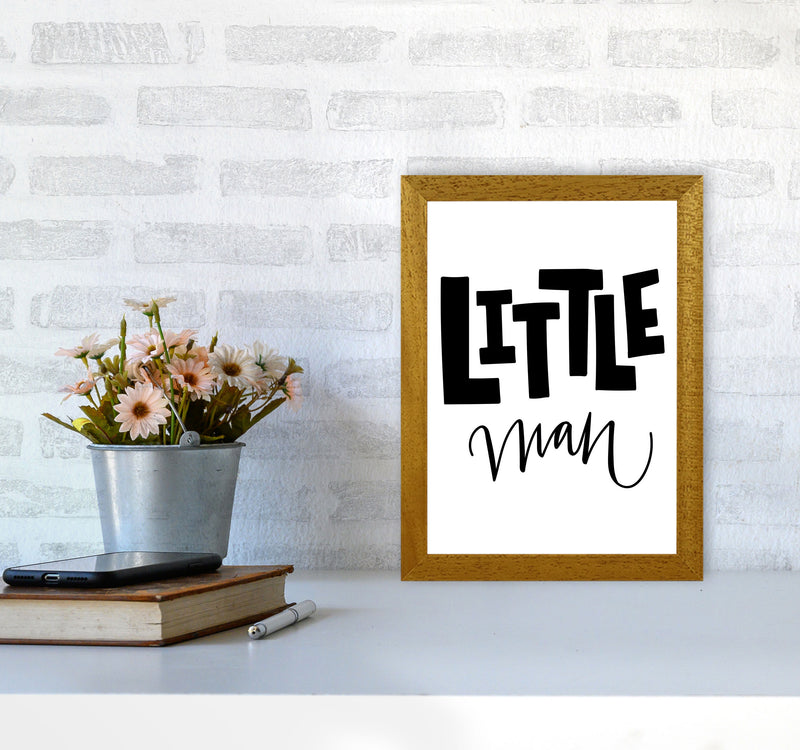 Little Man Black Framed Nursey Wall Art Print A4 Print Only