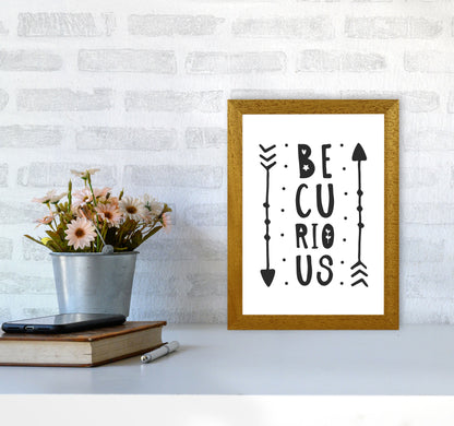 Be Curious Black Framed Typography Wall Art Print A4 Print Only