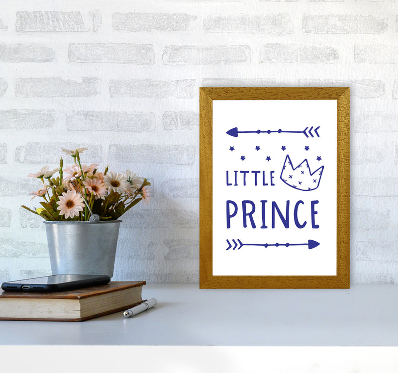 Little Prince Navy Framed Nursey Wall Art Print A4 Print Only