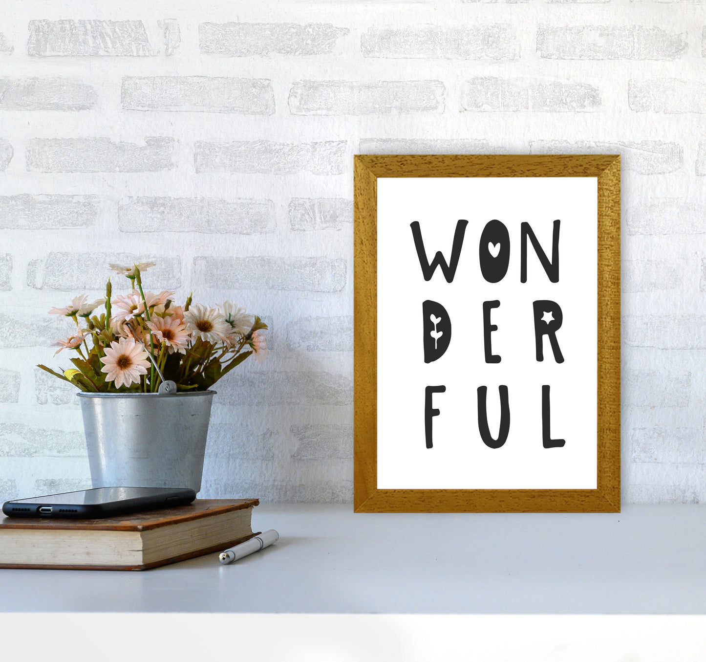 Wonderful Black Framed Nursey Wall Art Print A4 Print Only