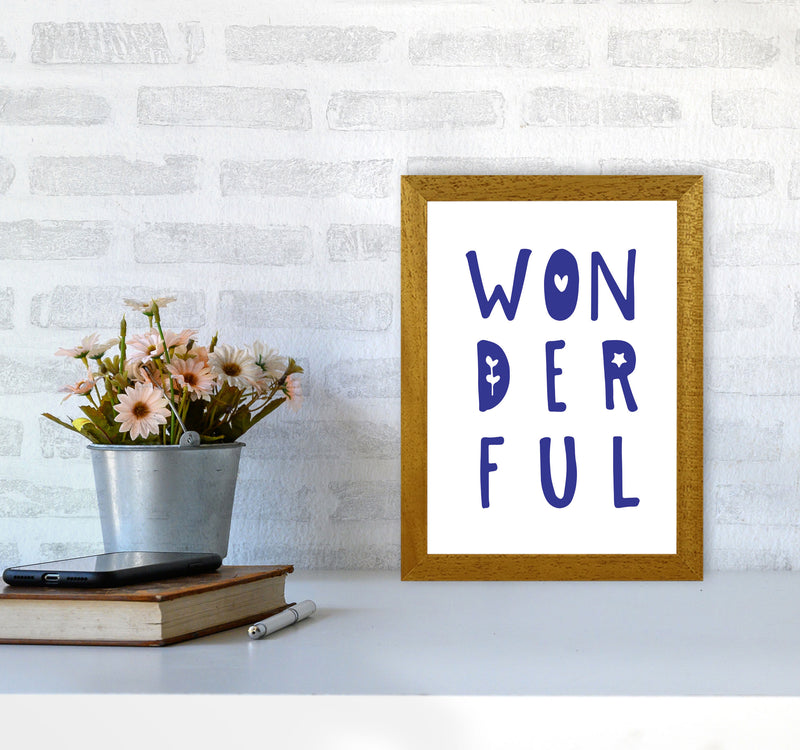 Wonderful Navy Framed Nursey Wall Art Print A4 Print Only