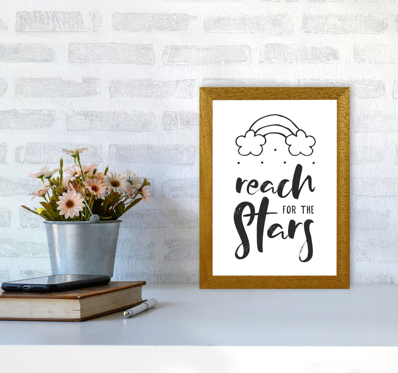 Reach For The Stars Black Modern Print A4 Print Only