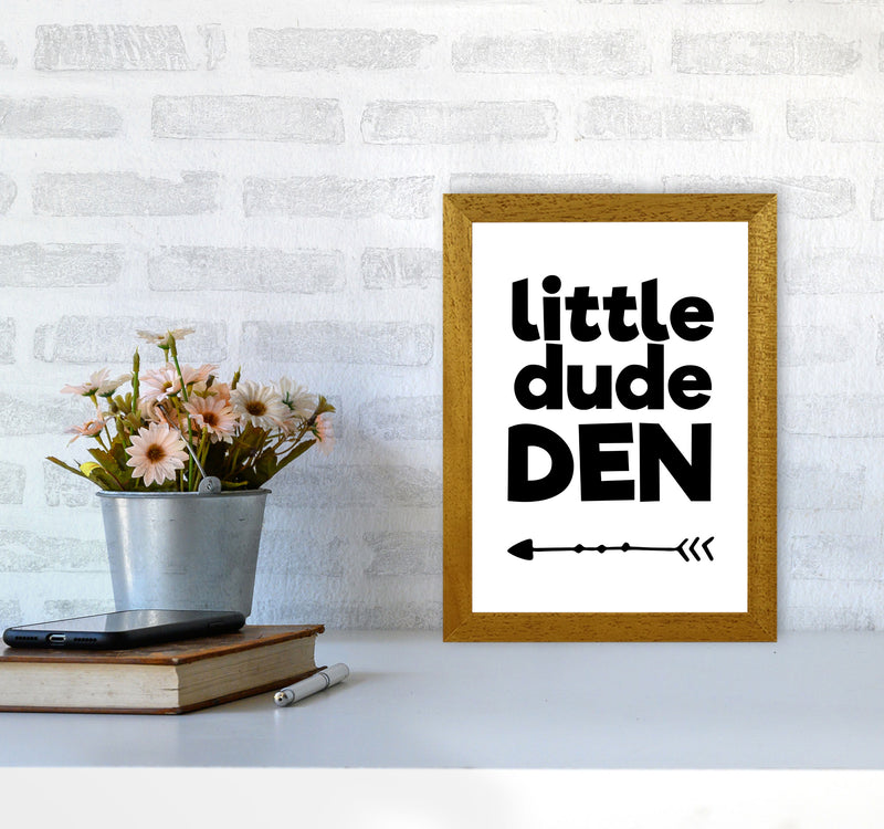 Little Dude Den Black Framed Nursey Wall Art Print A4 Print Only