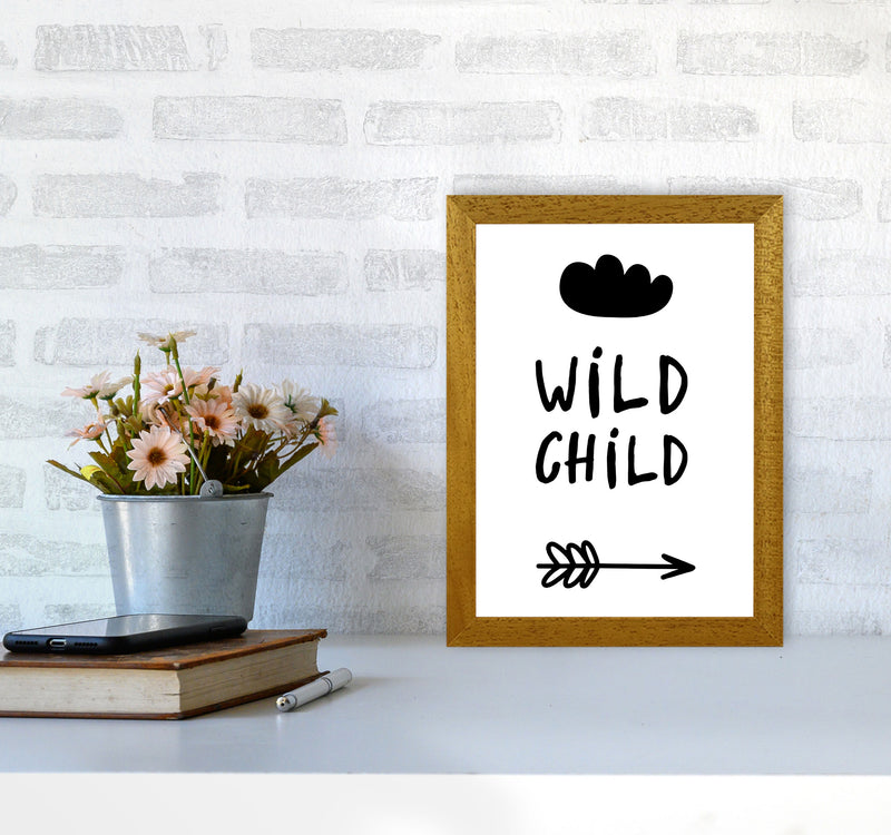 Wild Child Black Framed Nursey Wall Art Print A4 Print Only