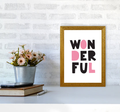 Wonderful Black And Pink Framed Nursey Wall Art Print A4 Print Only