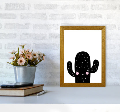 Black Scandi Cactus Modern Print, Framed Botanical & Nature Art Print A4 Print Only