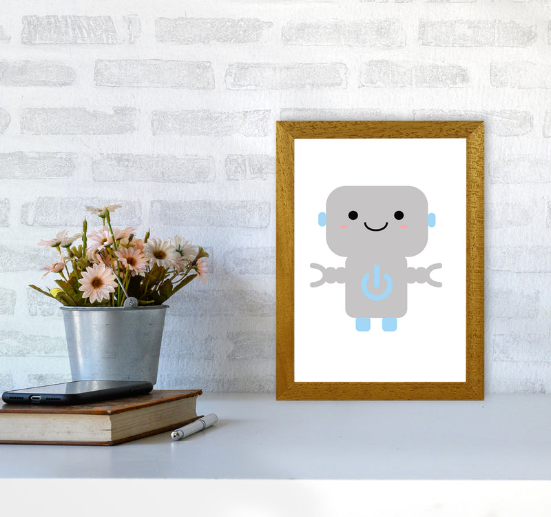 Robot Framed Nursey Wall Art Print A4 Print Only