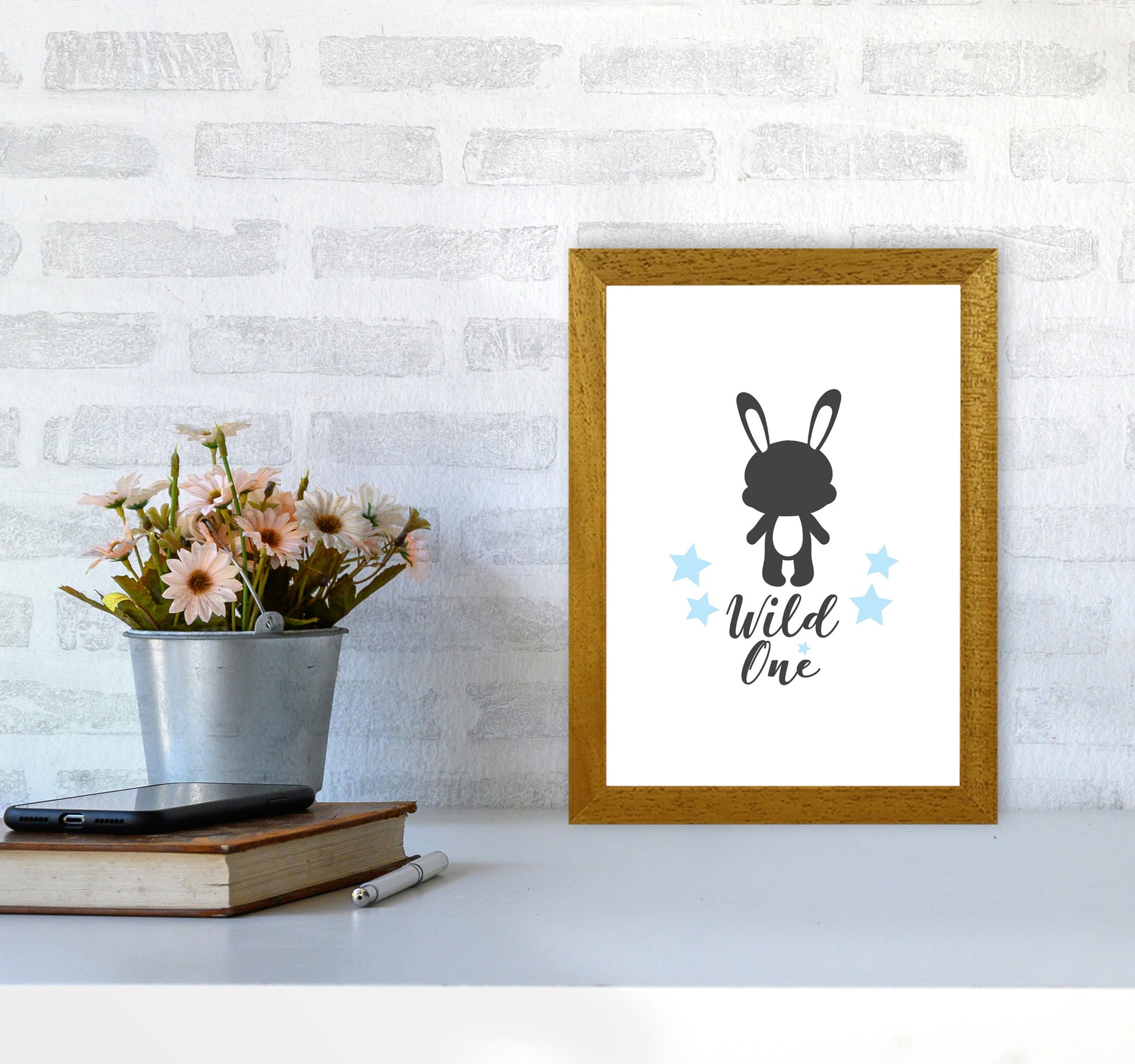 Wild One Framed Nursey Wall Art Print A4 Print Only