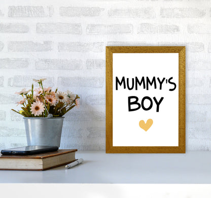 Mummy&#39;s Boy Mustard Framed Nursey Wall Art Print A4 Print Only