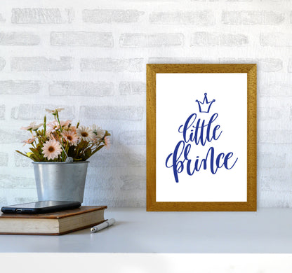 Little Prince Navy Framed Nursey Wall Art Print A4 Print Only