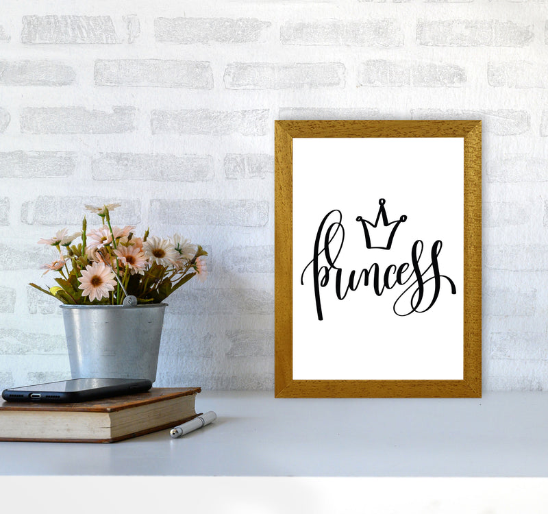 Princess Black Framed Nursey Wall Art Print A4 Print Only