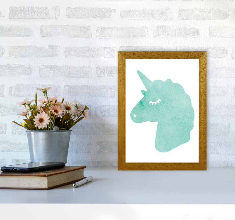 Mint Unicorn Head Modern Print Animal Art Print A4 Print Only