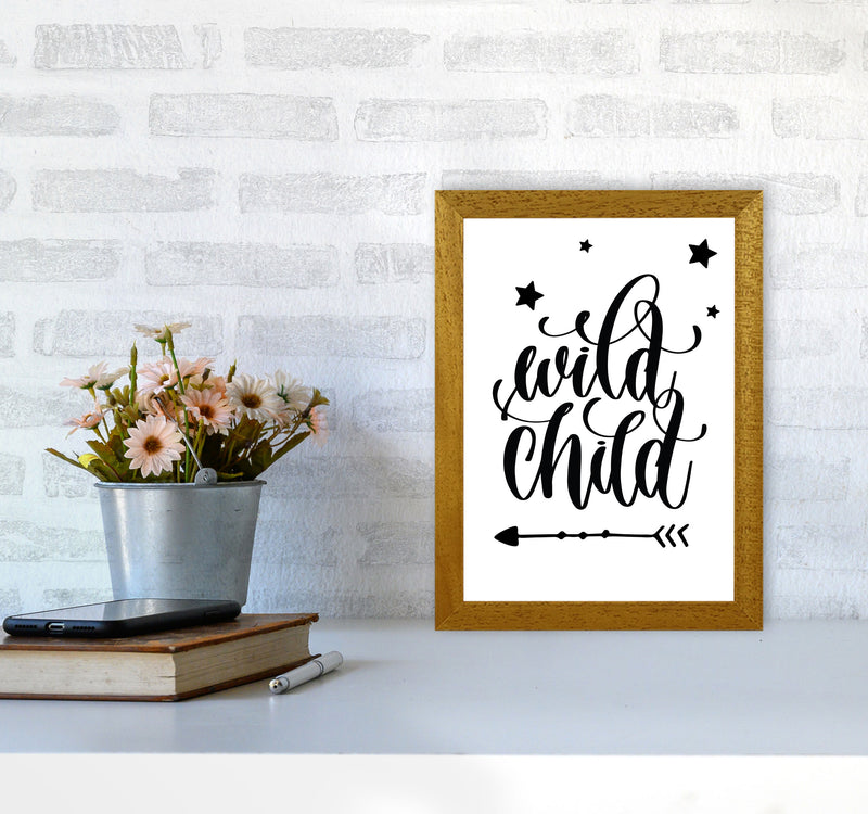 Wild Child Black Framed Nursey Wall Art Print A4 Print Only