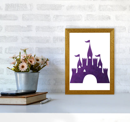 Purple Castle Watercolour Modern Print A4 Print Only