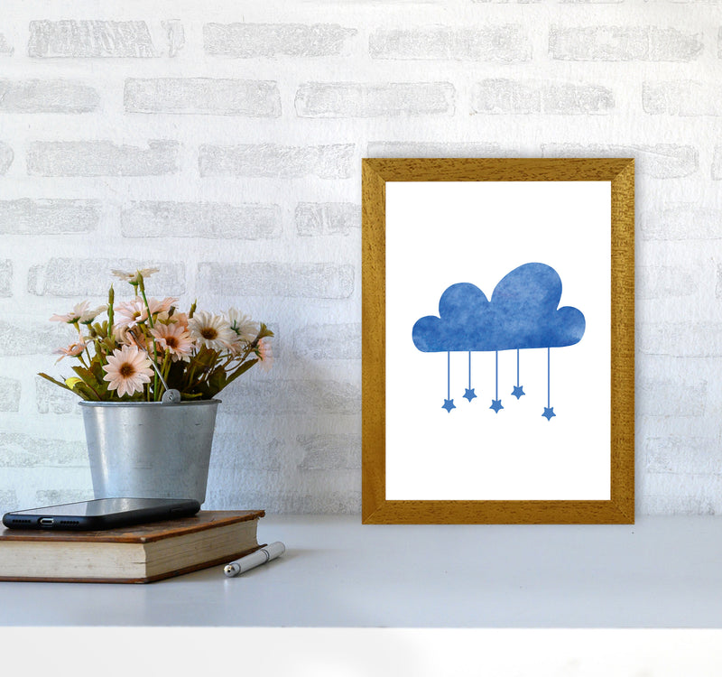 Blue Cloud Watercolour Modern Print A4 Print Only