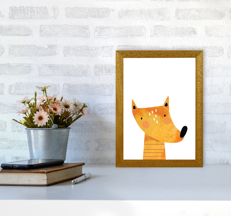 Scandi Fox Watercolour Framed Nursey Wall Art Print A4 Print Only