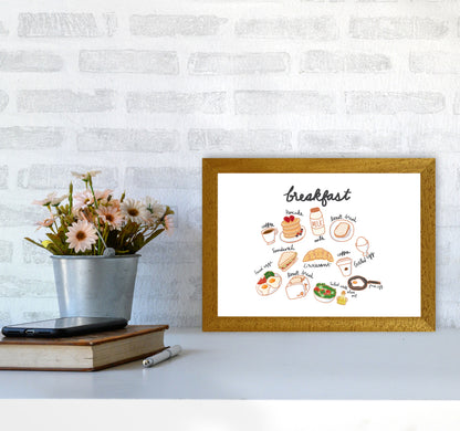 Breakfast Collection Landscape Modern Print, Framed Kitchen Wall Art A4 Print Only