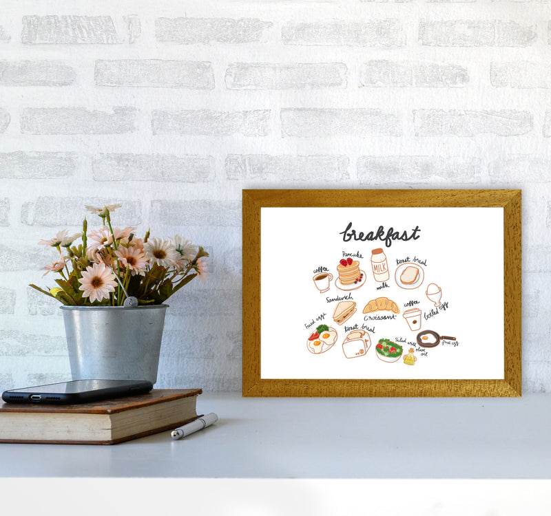 Breakfast Collection Landscape Modern Print, Framed Kitchen Wall Art A4 Print Only