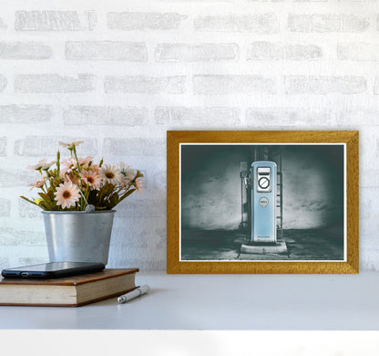 Little Blue Gas Pump Modern Print A4 Print Only