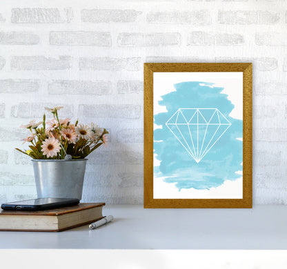 Geo Diamond Light Blue Watercolour Modern Print A4 Print Only