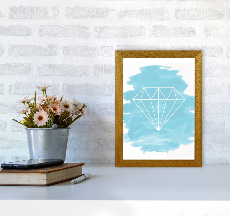 Geo Diamond Light Blue Watercolour Modern Print A4 Print Only