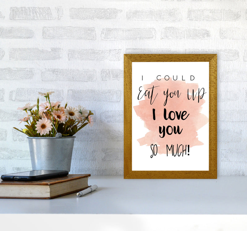 Eat You Up Peach Watercolour Modern Print A4 Print Only