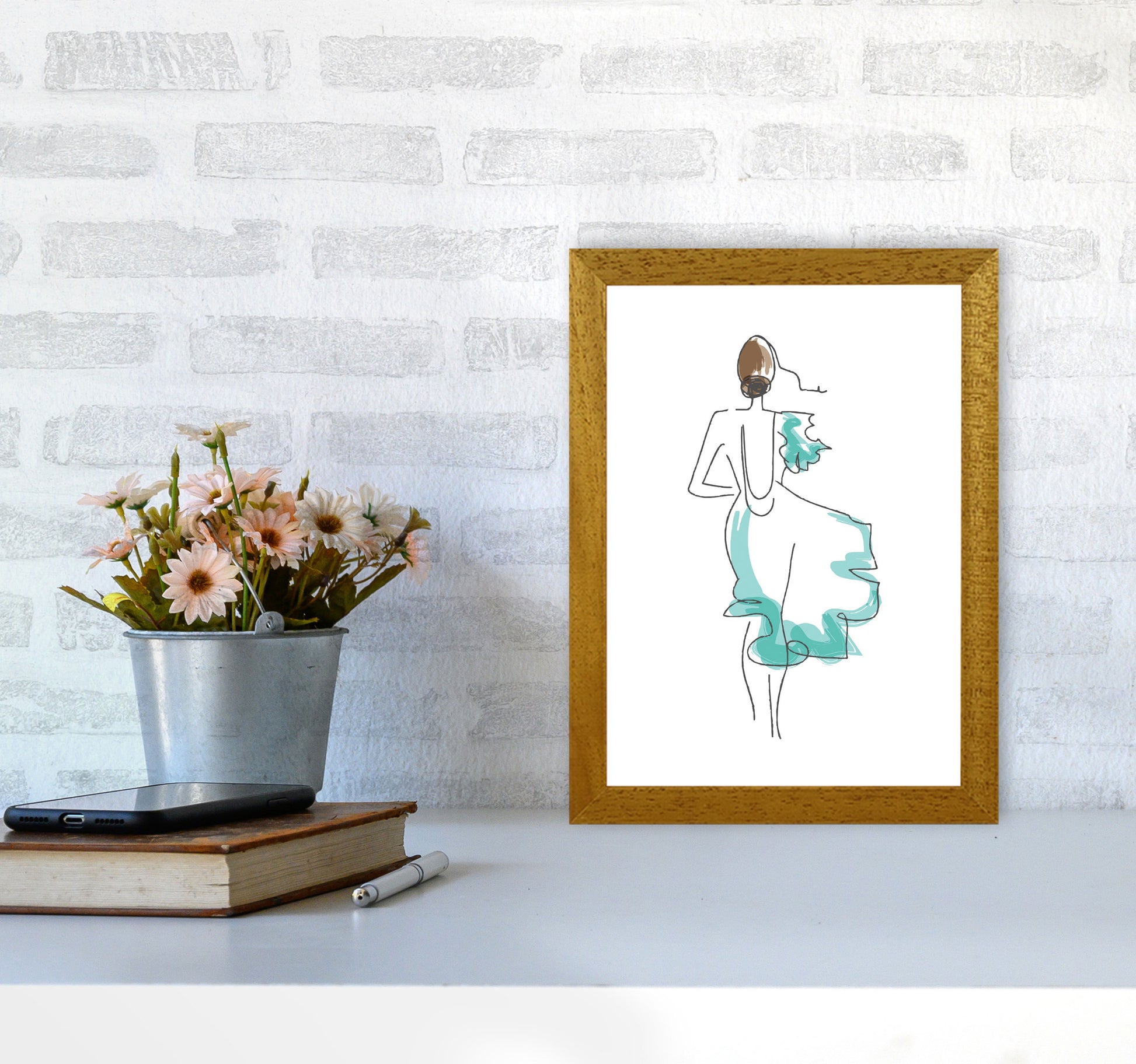 Fashion Line Drawing Modern Print A4 Print Only