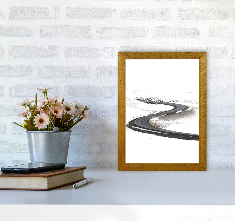 Snowy Road Pass Modern Print A4 Print Only