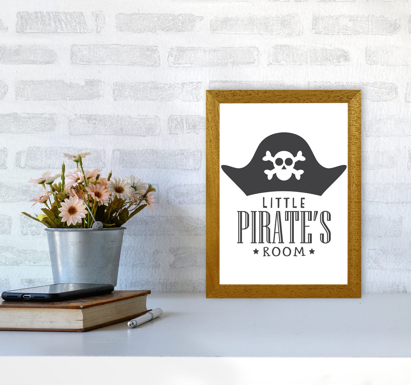 Little Pirates Room Framed Nursey Wall Art Print A4 Print Only