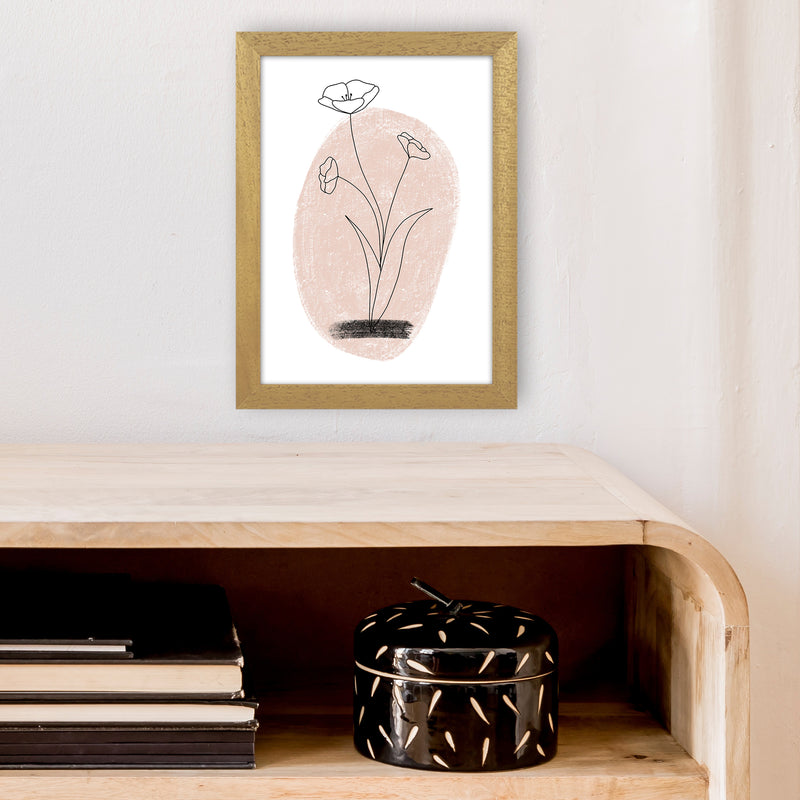 Dalia Chalk Pink Circle Flower  Art Print by Pixy Paper A4 Print Only