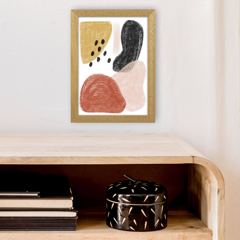 Dalia Chalk Black Polka Shapes  Art Print by Pixy Paper A4 Print Only
