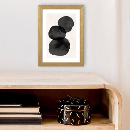 Nude And Pearl Stacked Stones  Art Print by Pixy Paper A4 Print Only