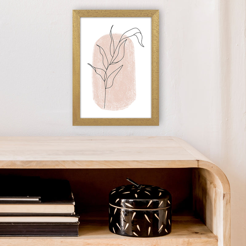 Dalia Chalk Pink Floral Leaf  Art Print by Pixy Paper A4 Print Only