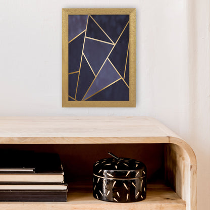 Lux Navy And Gold Geo Print  Art Print by Pixy Paper A4 Print Only
