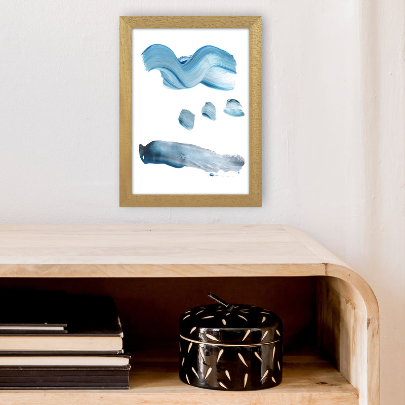 Light Blue Paint Strokes  Art Print by Pixy Paper A4 Print Only