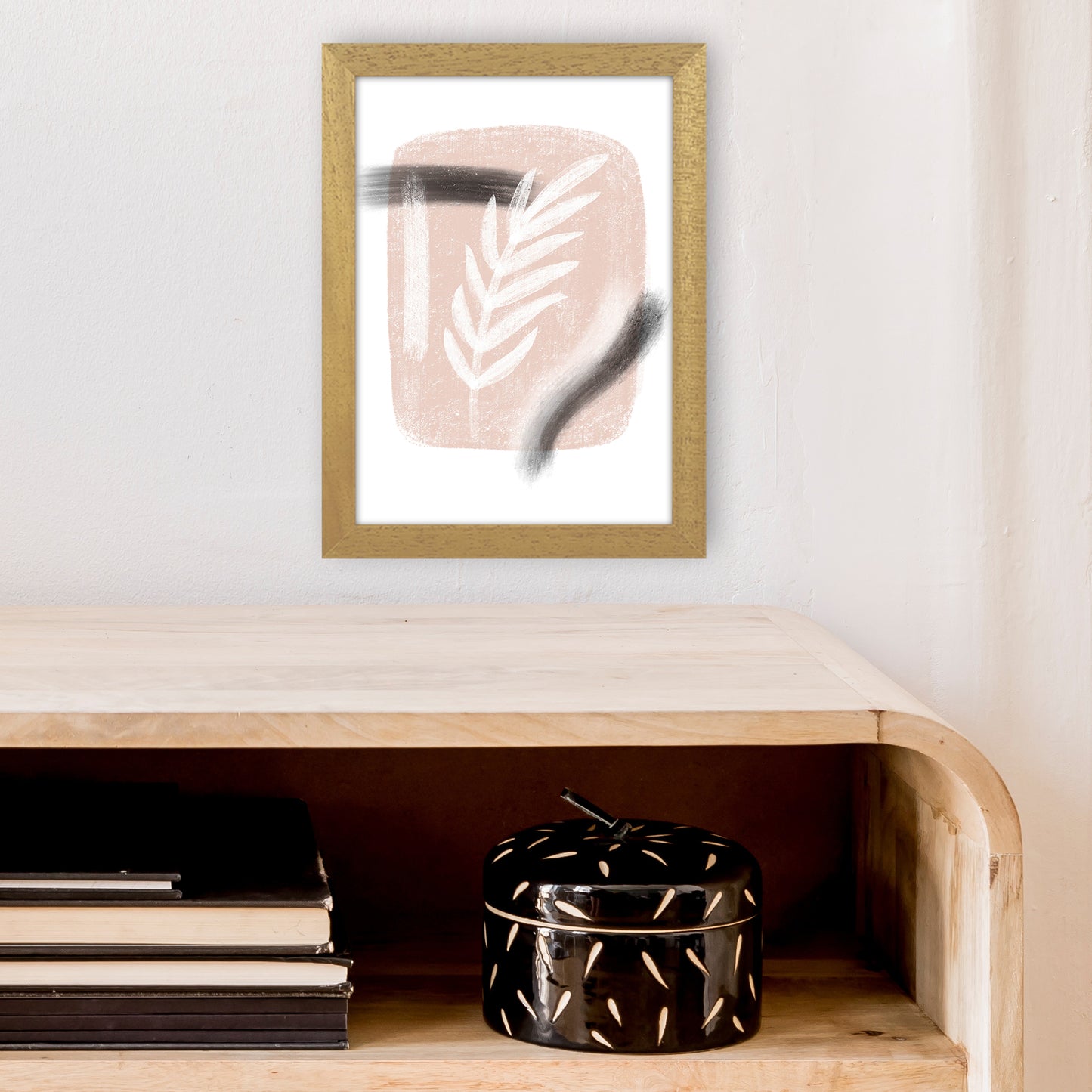 Dalia Chalk White Leaf  Art Print by Pixy Paper A4 Print Only