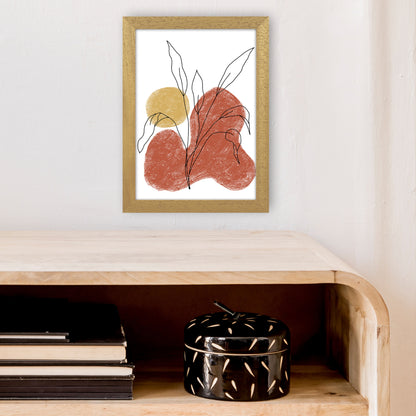 Dalia Chalk Red Floral  Art Print by Pixy Paper A4 Print Only