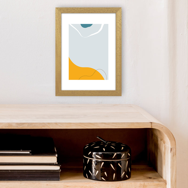 Mita Teal Abstract N21  Art Print by Pixy Paper A4 Print Only