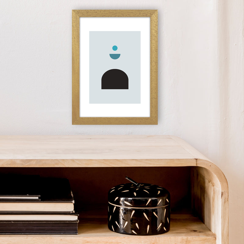 Mita Teal Abstract N12  Art Print by Pixy Paper A4 Print Only