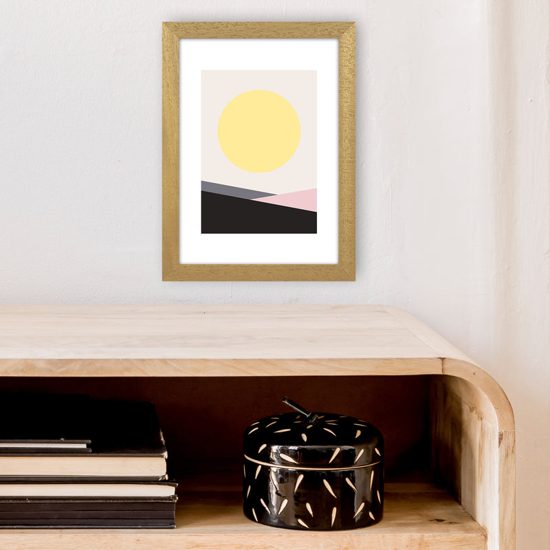 Mila Pink Big Sun N7  Art Print by Pixy Paper A4 Print Only