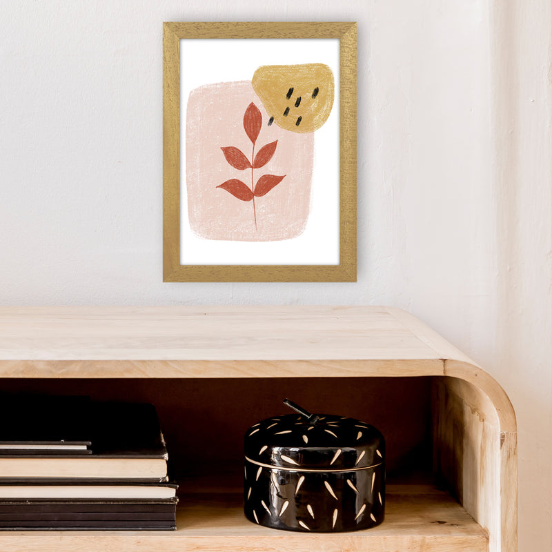 Dalia Chalk Red Leaf  Art Print by Pixy Paper A4 Print Only