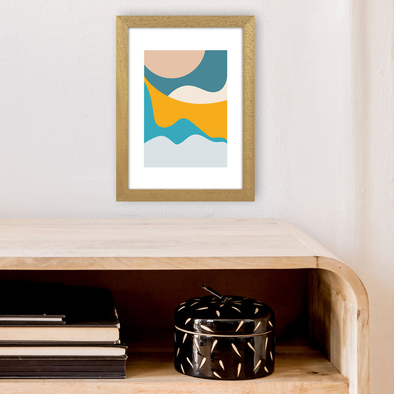 Mita Teal Dunes N14  Art Print by Pixy Paper A4 Print Only