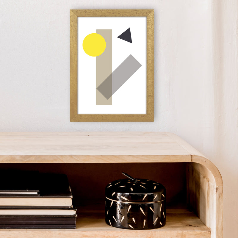 Random Geo Yellow  Art Print by Pixy Paper A4 Print Only
