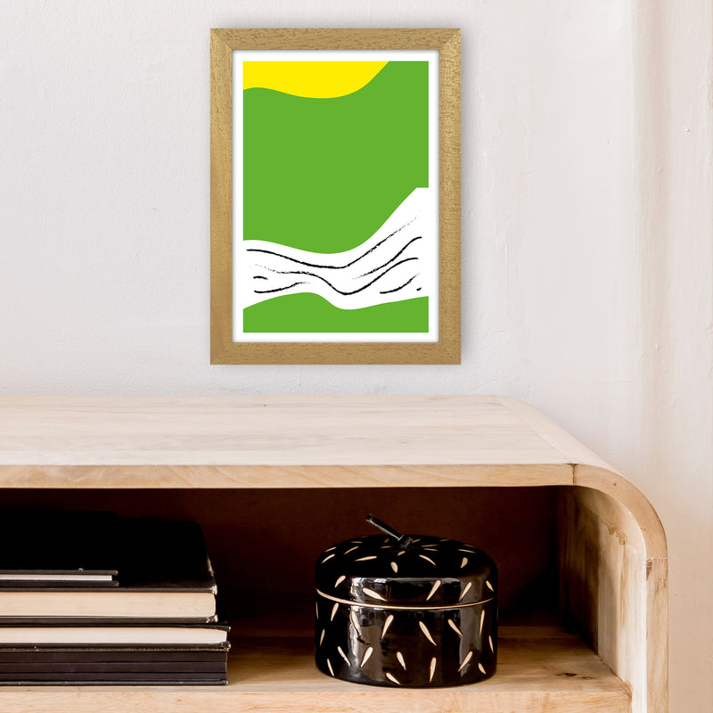Green Lines Neon Funk  Art Print by Pixy Paper A4 Print Only