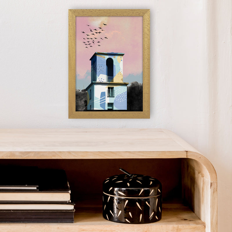 Pop Art Concrete Tower  Art Print by Pixy Paper A4 Print Only