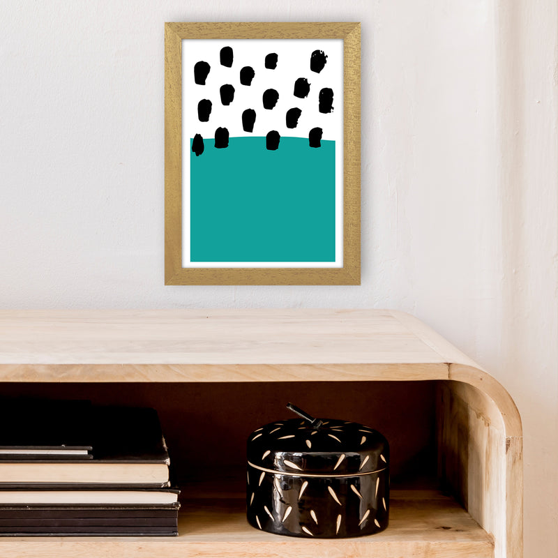 Teal Polka Neon Funk  Art Print by Pixy Paper A4 Print Only