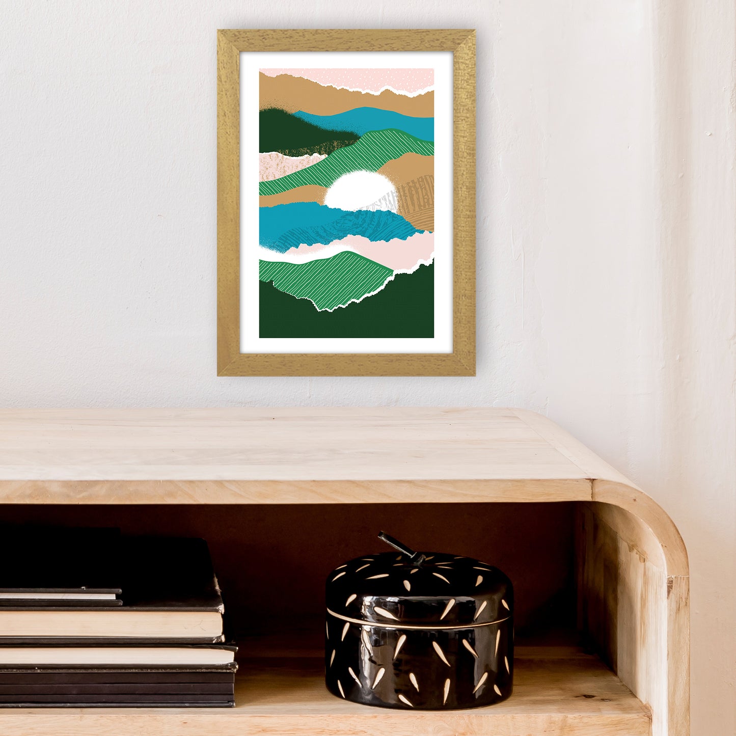 Sun Rising Jungle Abstract  Art Print by Pixy Paper A4 Print Only