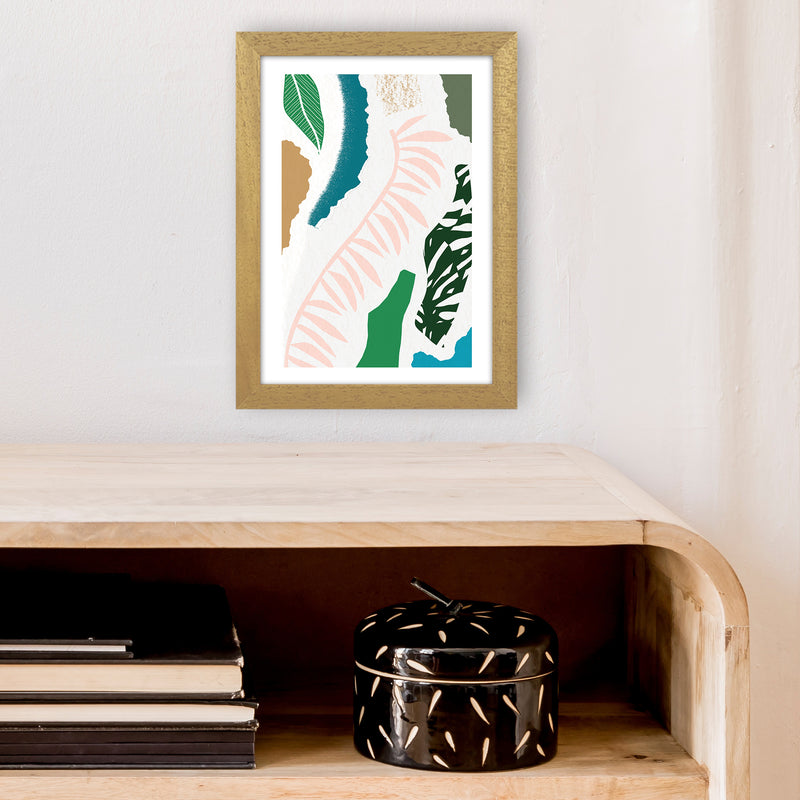 Pink Leaf Jungle Abstract  Art Print by Pixy Paper A4 Print Only