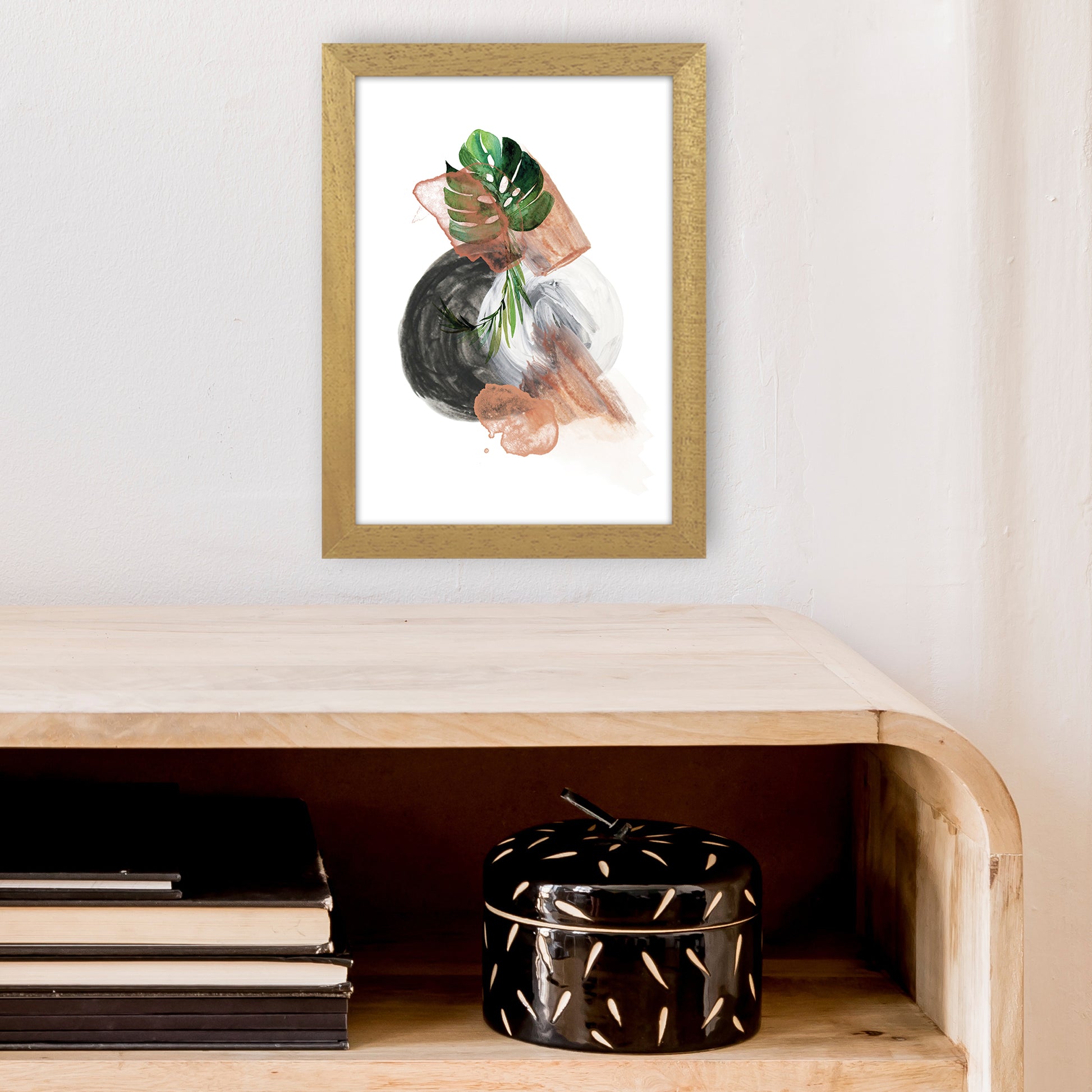 Round Exotic Abstract  Art Print by Pixy Paper A4 Print Only