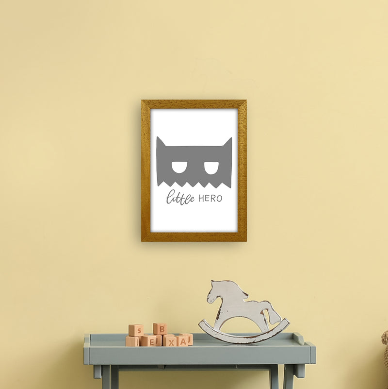 Little Hero Mask Super Scandi Grey  Art Print by Pixy Paper A4 Print Only